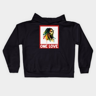 One Love Rastafari Rasta Reggae Kids Hoodie